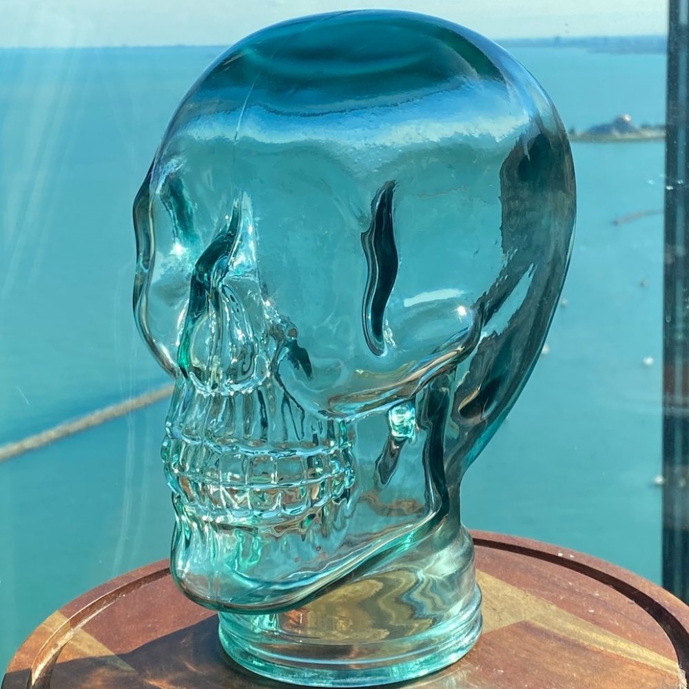 Glass skull Halloween decoration